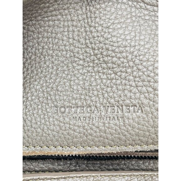 BOTTEGA VENETA Leather Hobo Shoulder Tote Bag Gray Large - Picture 12 of 14